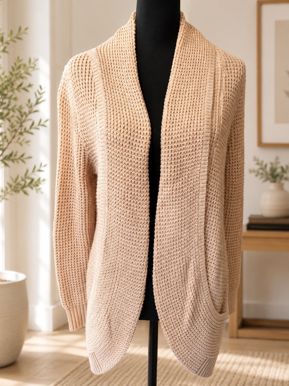 Market & Spruce Soft Pink Open-Front Cardigan